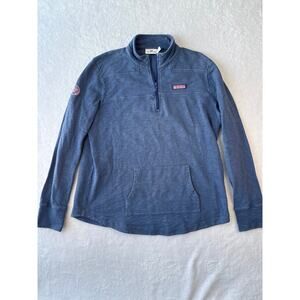 Vineyard Vines Shep Shirt Quarter Zip Womens Size Large Heathered Blue
